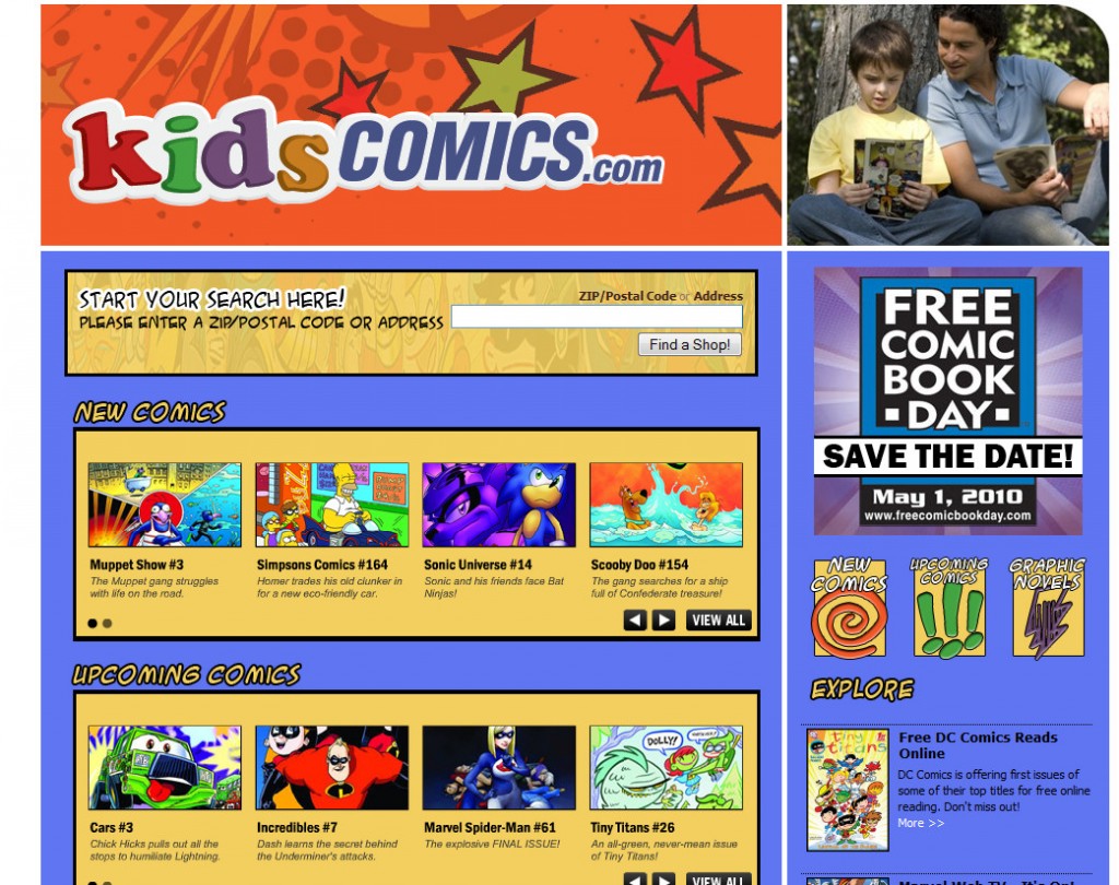 KidsComics.com screen shot